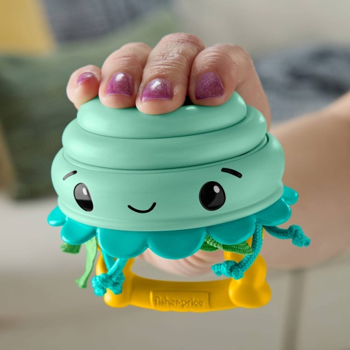 Fisher-Price Mattel JHB54/JHB57 Squish Seas silicone jellyfish-shaped rock