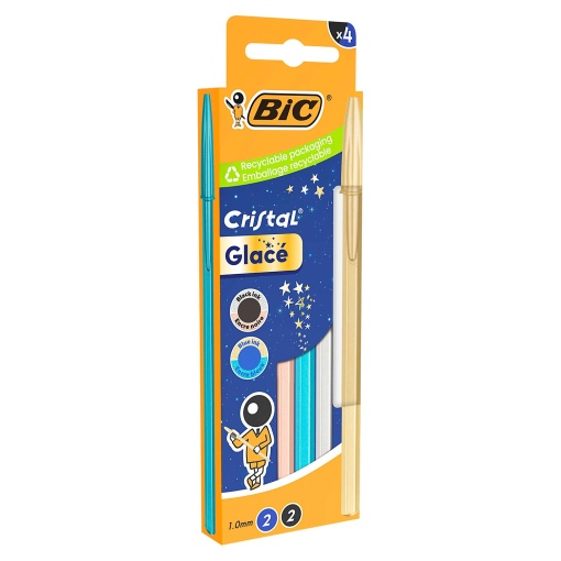 Esferográfica BIC Cristal Glace 1 mm 4 cores