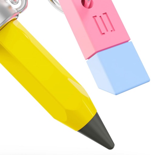 Metalmorphose keychain with eraser and infinity pencil