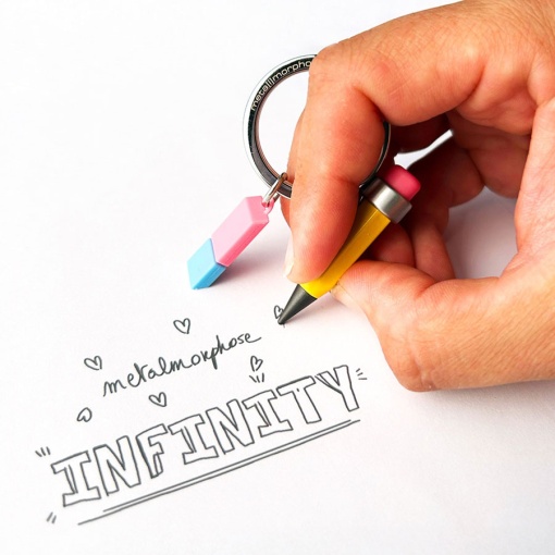 Metalmorphose keychain with eraser and infinity pencil