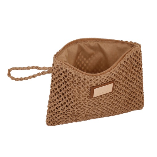 CAMOMILLA Summer Crochet camel bag 20 x 26 x 1.5 cm