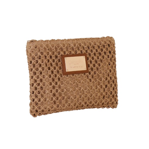 CAMOMILLA Summer Crochet camel bag 15 x 20 x 1.5 cm