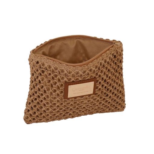 CAMOMILLA Summer Crochet camel bag 15 x 20 x 1.5 cm
