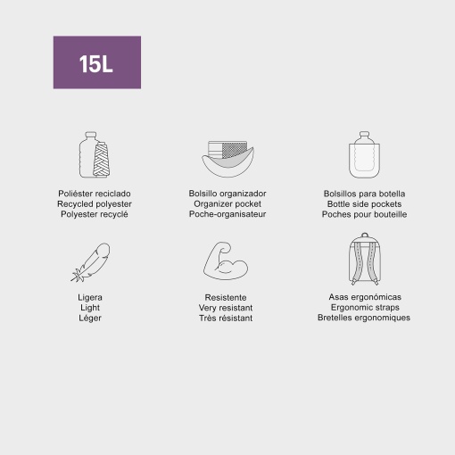 Mochila MIQUELRIUS Dinos Fossil de 42 x 28 x 11 cm que brilla en la oscuridad.