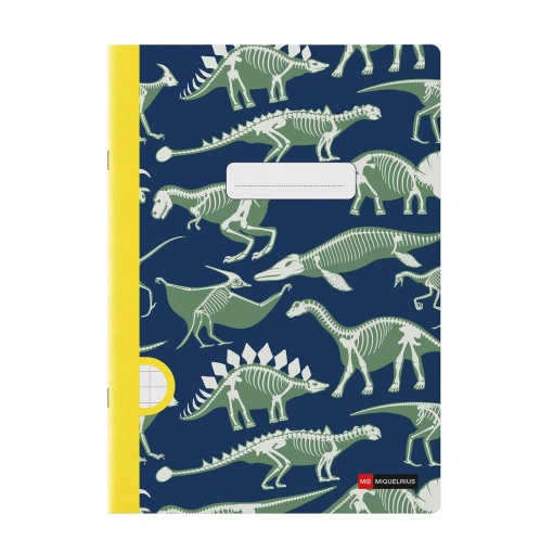 Caderno A4 agrafado MIQUELRIUS Fossil Dinos pautado 48 folhas 90 g