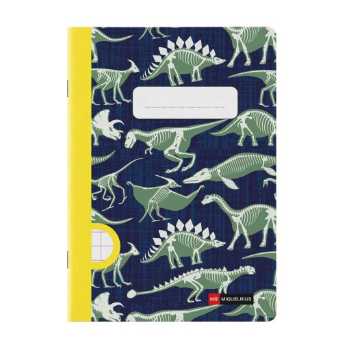 Caderno A5 agrafado MIQUELRIUS Fossil Dinos pautado 48 folhas 90 g