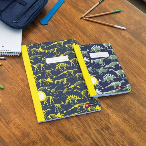 A5 stapled notebook MIQUELRIUS Fossil Dinos lined 48 sheets 90 g