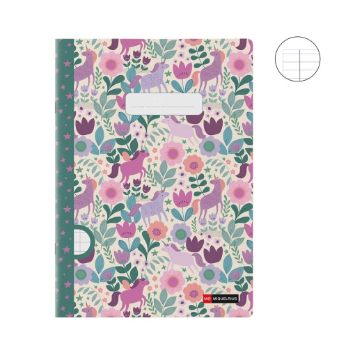 A4 stapled notebook MIQUELRIUS Magic Unicorn Flower lined 48 sheets 90 g