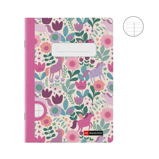 A5 stapled notebook MIQUELRIUS Magic Unicorn Flower lined 48 sheets 90 g