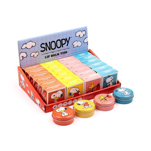Peanuts Snoopy & Woodstock assorted lip balm in a tin