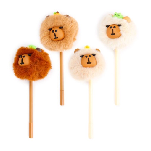 Esferográfica com pompom capivara sortido