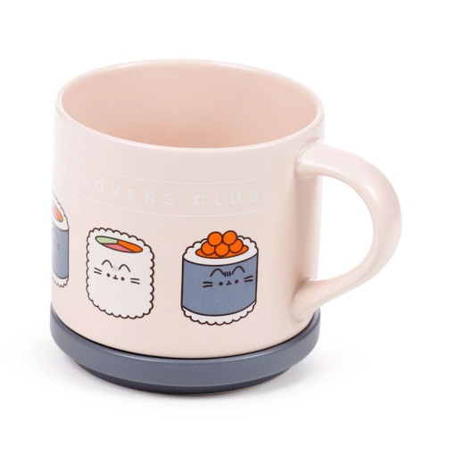 Mug with lid/base for cups Pusheen The Cat Sushi Lover