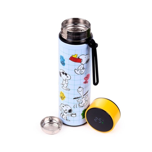 Peanuts 450ml Snoopy & Woodstock Thermos Bottle with Temperature Indicator