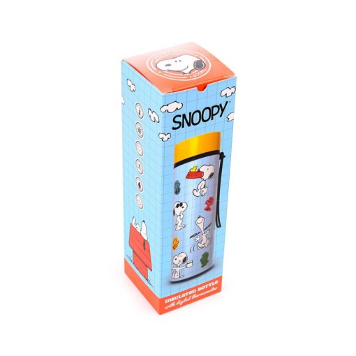 Peanuts 450ml Snoopy & Woodstock Thermos Bottle with Temperature Indicator