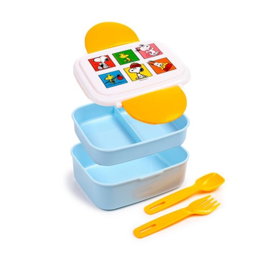 Caixa de lanche múltipla com talheres Peanuts Snoopy & Woodstock