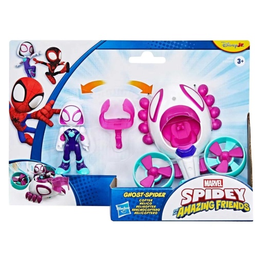 Spidey y sus increíbles amigos Ghost Spider + helicóptero Marvel Hasbro