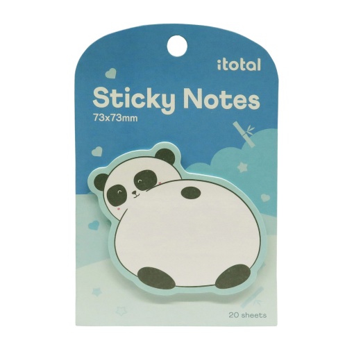 Bloco de notas aderentes iTotal panda 73x73mm (20 folhas)