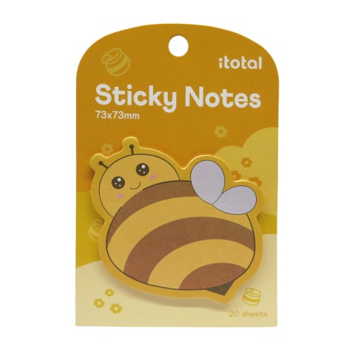 Bloco de notas aderentes iTotal abelha 73x73mm (20 folhas)