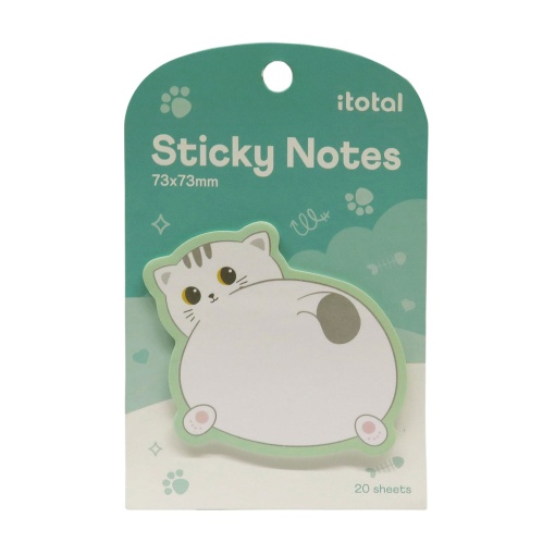 Bloco de notas aderentes iTotal gato branco 73x73mm (20 folhas)