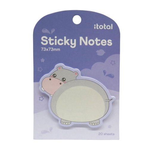 Bloco de notas aderentes iTotal hippo 73x73mm (20 folhas)
