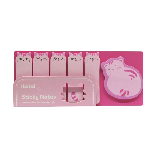 Bloco de notas aderentes iTotal gato rosa