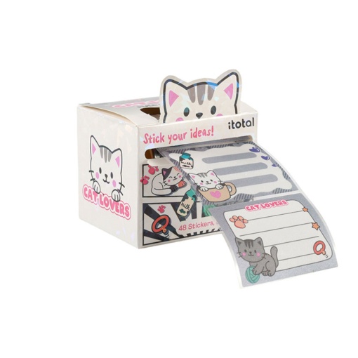 Bloco de notas aderentes em rolo iTotal gato 58x45mm (48 unidades)