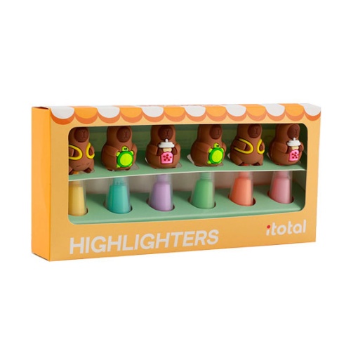 Sublinhador mini iTotal capivara 6 cores