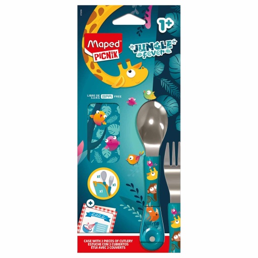 Conjunto de talheres MAPED Picnik Jungle Fever com estojo