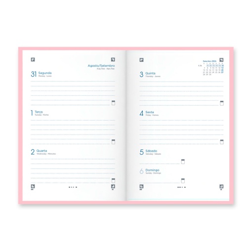 Weekly school planner A6 2026/27 12 months OXFORD School Touch pastel assorted