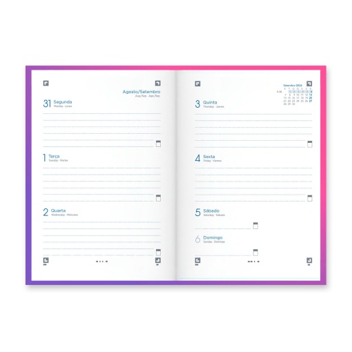 Weekly school planner A6 2026/27 12 months OXFORD Gradient assorted