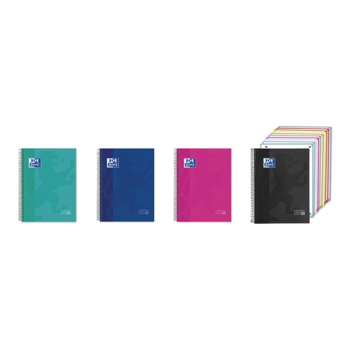 Caderno A4 capa dura espiral OXFORD School Classic Europeanbook 10 pautado 200 folhas 90g sortido