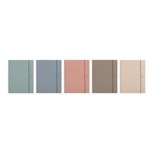 Carpeta Oxford Forest tamaño A4 con encuadernación en espiral, cierre elástico y 20 bolsillos surtidos.