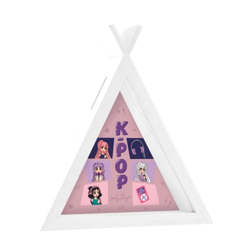 Lovely Story wooden K-POP tipi money box