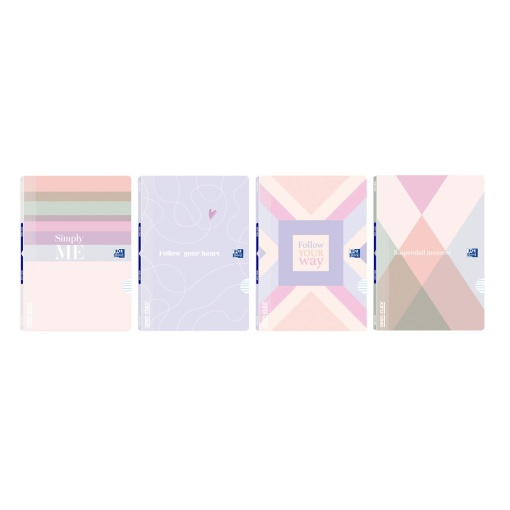 Caderno A4 capa plástica agrafado OXFORD & Me Openflex Cute pautado 48 folhas 90g sortido