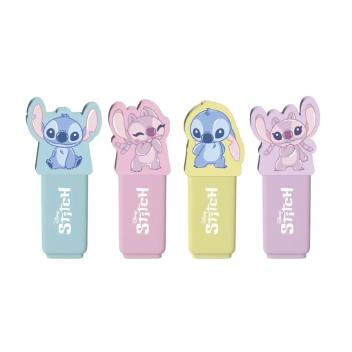 Rotuladores fluorescentes de colores pastel de Disney Stitch (4 unidades)