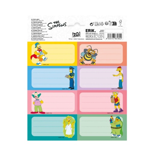 The Simpsons school labels (16 units)