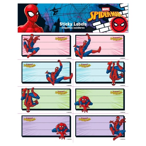 Etiquetas escolares de Marvel Spiderman (16 unidades)