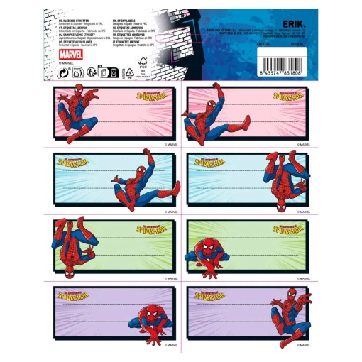 Marvel Spiderman school labels (16 units)