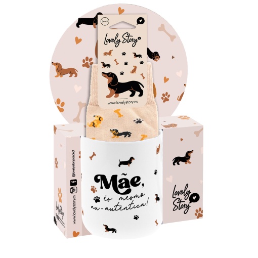 Lovely Story ceramic mug and socks set "Mom, you're so authentic"