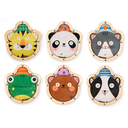Two-sided wooden tilt puzzle with animals, KIKKERLAND Kidoki assorted.