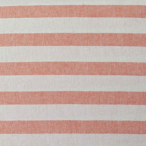 Tecido linho alentejano risca larga linho / laranja 1x2,80m 9