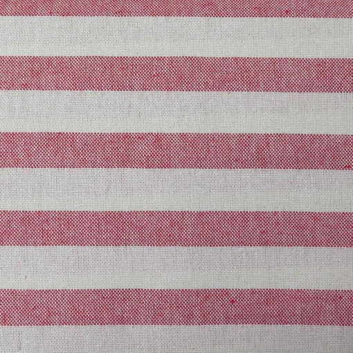 Tecido linho alentejano risca larga linho / vermelho 1x2,80m 13