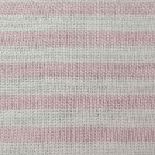 Tecido linho alentejano risca larga linho / rosa bebé 1x2,80m 14