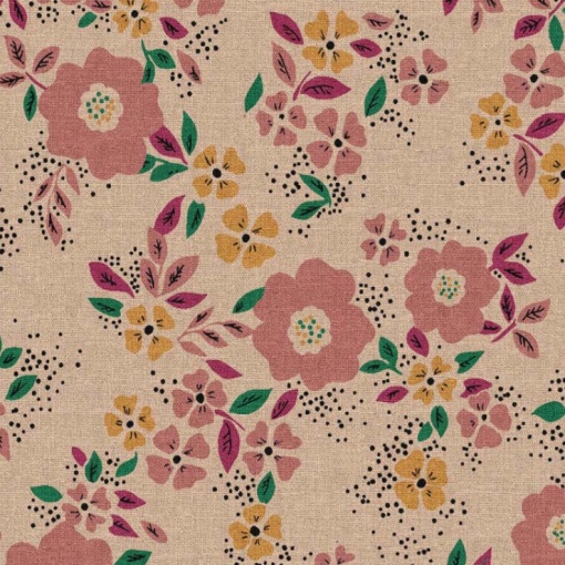 Tecido flores bege 1x1,50m 2487/2