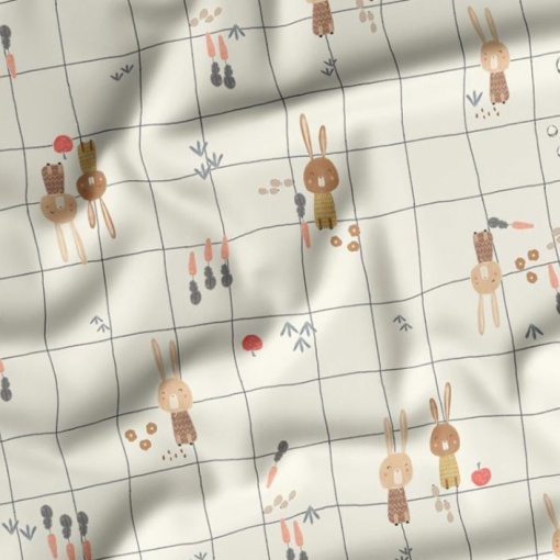 Tecido impermeável coelhos branco 1x1,40m 2425/24