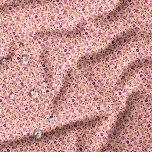 Tecido impermeável flores rosa 1x1,40m 2425/27