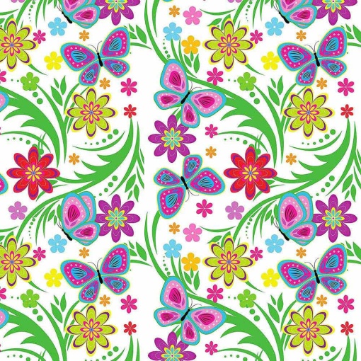 Papel de embrulho JOL clássico 70x100cm borboletas/flores