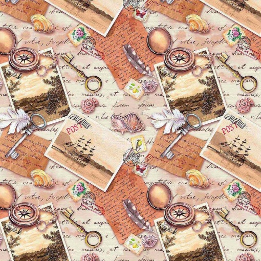 Papel de embrulho JOL clássico 70x100cm cartas manuscritas bússola