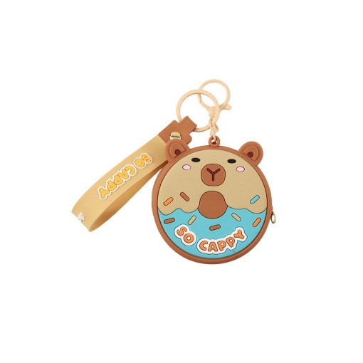 Porta-moedas donut de silicone com porta-chaves iTotal capivara