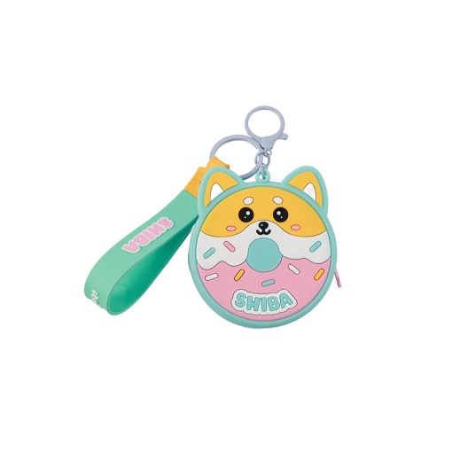 Porta-moedas donut de silicone com porta-chaves iTotal shiba